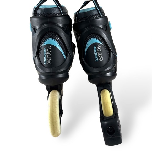 Roller Derby Elite Delta 110 Black Teal Adult Inline Skates Size 10 USA EUC - Picture 10 of 12